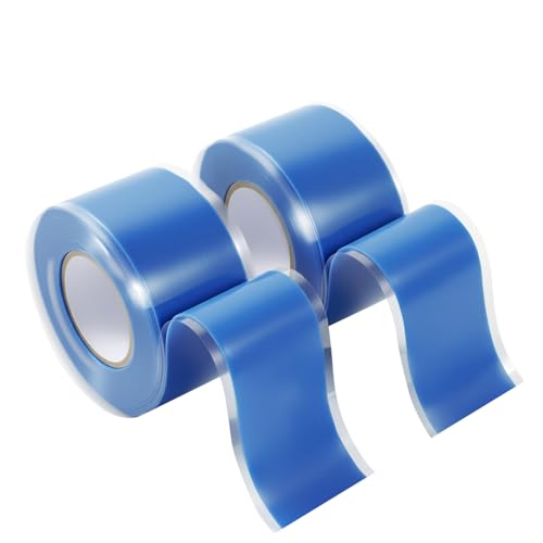 Image of Self Amalgamating Tape Self Fusing Silicone Rubber 1 In x 10 Ft 2 Rolls | 2.Blue Silicone Tape, Waterproof, Heat Resistant,Non-Tacky, Emergency Repair of Leaking Hose Pipe And Electrical Sealing