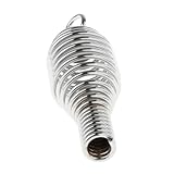 FLCPJGV Mango Resorte Barbacoa de Acero Inoxidable para Estufas de Leña Parrillas Y Hornos Fácil de Instalar con Resorte Elástico Y Diseño Ergonómico Adecuado, Plata 13.2x1.9cm
