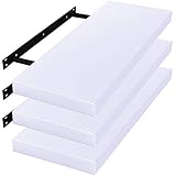 Einfache Montage, freischwebend (verdeckte Befestigung ohne sichtbare Winkel und Stahlregal) - Das Regalset bietet die verschiedensten Gestaltungsmöglichkeiten, nach Ihren Meinung DIY zum Hängen. Die passenden Wandhalterungen werden mitgeliefert und sind bereits auf der Rückseite integriert. Mit Schrauben, Dübeln sowie einer Anleitung lässt das Wandregal sich nahtlos an die Wand anbringen