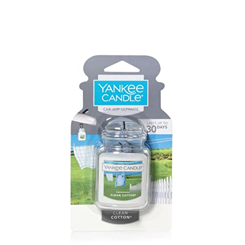 Yankee Candle Car Air Fresheners, Hanging Car Jar® Ultimate Clean Cotton® Scented, Neutralizes Odors Up To 30 Days #TOP7