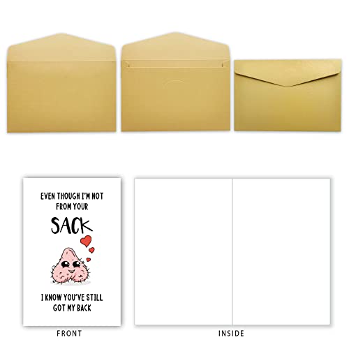 Huameigf Funny Bonus Dad Card For Fathers Day,Rude Greeting Card For Dad,Step Father Gifts From Stepdaughter Stepson,Stepdad Birthday Card,Even Though I’m Not From Your Sack Card… #TOP5
