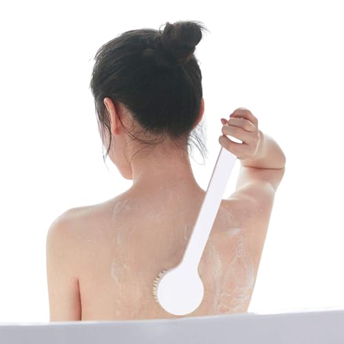 Image of Silicone Bath Brush with Long Handle - Soft Bristles Back Scrubber for Shower | Body Massage - Exfoliating Dirt Removal Brush for Men | Women (Shower brush)