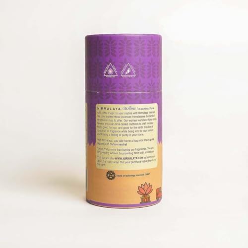 Image of Nirmalaya Premium Lavender Bambooless Dhoop Sticks (40 Sticks) with Ceramic Stand Sacred Temple Flower | 100% Charcoal-Free | for Pooja, Meditation, Yoga & Home Fragrance