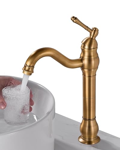 MEIBATH Bathroom Sink Taps Antique Brass Countertop Faucet Vessel Tap + Sink Pop up Drain(no Overflow) Basin Mixer Taps Bathroom Kitchen Faucets - Image 5