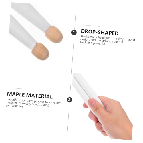 2 pares de baquetas de madera de arce blancas miniatura 3