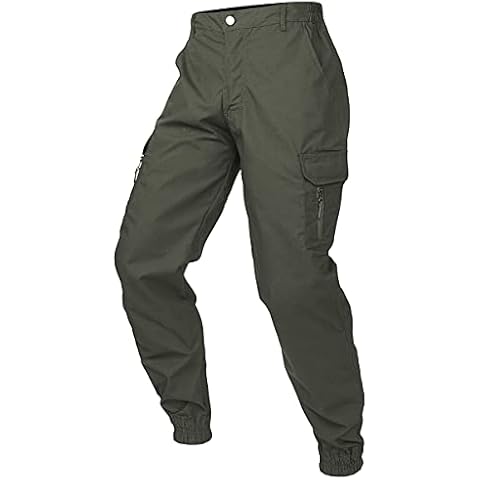 NAVEKULL Men's Camouflage Tactical Pants Waterproof Lightweight Ripstop Outdoor Hiking Tapered Cargo Pants, Gray Green, 32 Cover