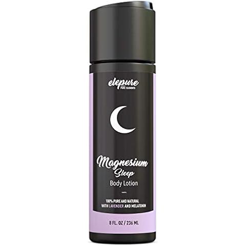 Elepure Pure Elements Magnesium Sleep Lotion with Lavender and Melatonin - Topical Application Night Cream- High Potency - Organic Materials - Large Size - Great Value - 8 fl. oz Cover