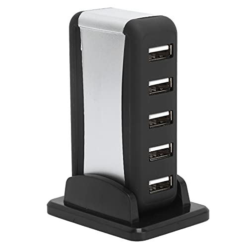 VBESTLIFE HUB USB 2.0 de 7 Puertos con Fuente de Alimentación para Computadoras de Escritorio, Portátiles, Ultrabooks y Tabletas, para Vista/XP/Me/ 2000/98 (Enchufe de la UE)
