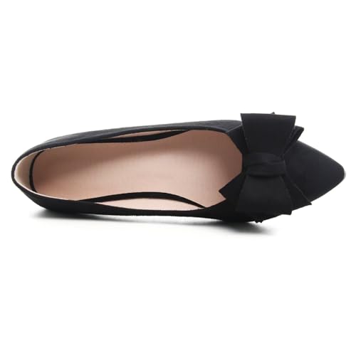 Image of TN TANGNEST Women's Flats Comfortable Dressy Slip On | Pointed Toe Bow Ballet Shoes, Business Casual Office Flats, Suede Flat Shoes