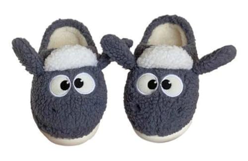 Alpaca Slippers for Women Men Fluffy Winter Cartoon Home Shoes with Memory Foam Fuzzy Plush Bedroom Slides, Warm Soft PVC Sole Indoor/Outdoor