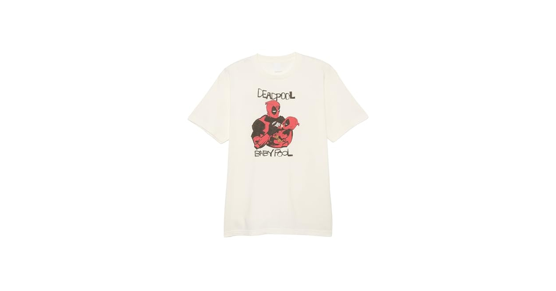 ★MARVELCOLLECTION★ Small Planet Deadpool Nesoberi T-Shirt Small Planet Marvel Deadpool & Wolverine T-Shirt, Medium