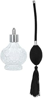 Retro Style Refillable Perfume Bottle with Unique Carved Pattern - Atomizer for Empty Glass Spray Bottles with Tassel 80ml