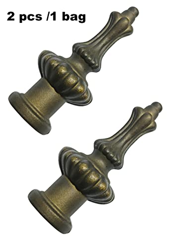 2 PCS Premium Screw Thread Lamp Finials, Lamp Beads, Lamp Parts, Lamp Decoration Accessories, Antique Brass Color, Zinc Alloy, SH-088, 2.16-Inches Height by NOSHY - Thumbnail 5