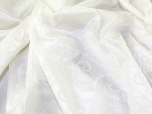 Swirl Flock Print vestido de tafetán tela marfil – por metro