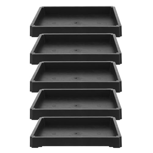 DOITOOL Bandeja Rectangular para Macetas de Resina Gruesa 19 X 13 CM Juego de 5 Platillos Impermeables para Drenaje de Plantas de Interior y Bonsáis Soporte para Riego y Protección de
