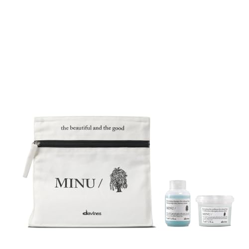 Davines MINU/Discovery Kit Travel Size Set with Color-protecting Shampoo & Conditioner for Cosmetically Colored Hair