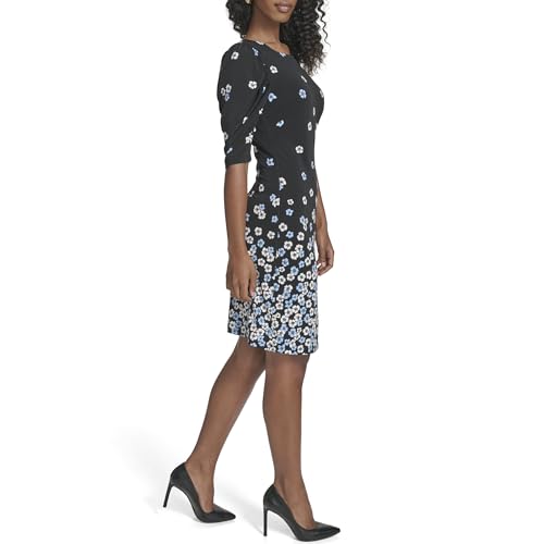 Image of Tommy Hilfiger Women's 1 /2 Sleeve Boat Neck Cotton Shift Mini Dress