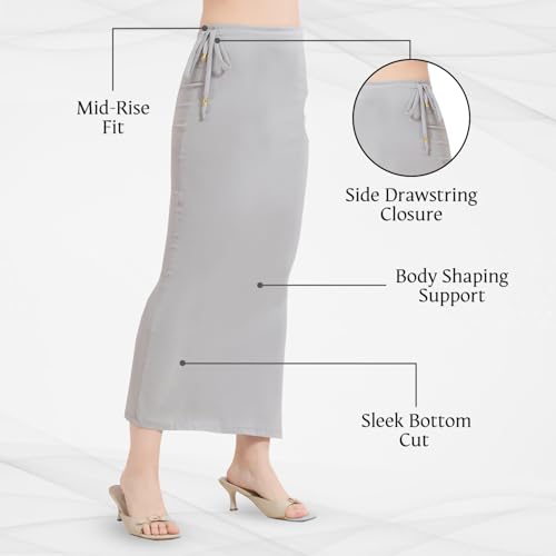 Image of TRASA Womens Saree Shapewear Petticoat, Cotton Lycra Petticoat, Skirts for Women, Shape Wear Dress for Saree