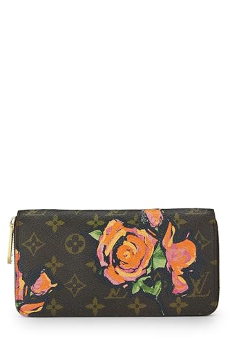 Pre-Loved Stephen Sprouse x Louis Vuitton Monogram Roses Zippy Wallet, Brown