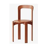 Silla de comedor retro de madera maciza, silla de cocina apilable sin brazos con respaldo curvado, taburete de bar duradero para comedor, patio trasero y césped, capacidad de 150 kg