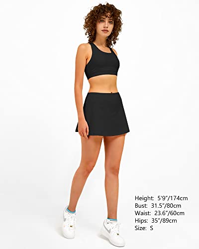 Stelle Women Tennis Skirt Golf Skorts Athletic High Waisted with Pockets Inner Shorts Sport Workout Pleated Pickleball