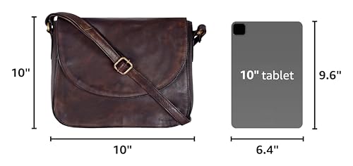 Image of Genuine Leather Shoulder Crossbody Purse For Women with Adjustable Strap, Mobile Pocket & Outside & Inside Zipper