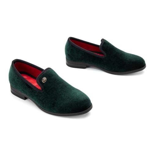 Meijiana Boys Casual Dress Loafers Soft Slip on Shoes Lightweight Velvet Moccasin2