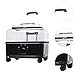 Fonowx Pet Travel Carrier Cat Dog Carrier with Wheels Portable Cat Carrier Suitcase for Puppy Trips Outdoor, Black
