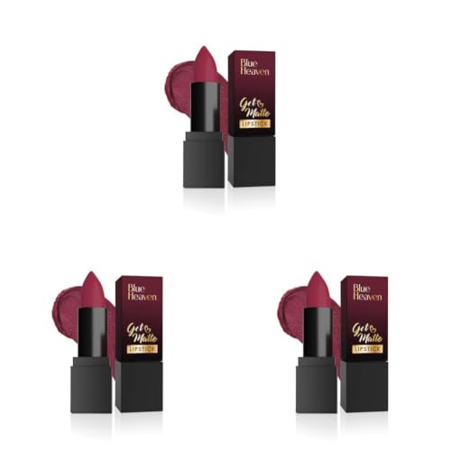 Image of Blue Heaven Get Matte Lipstick | Soft Matte Finish and Lightweight Formula | Intense Pigment | Long-Lasting Lipsticks For Women | 203M | 4gm (Pack of 3)