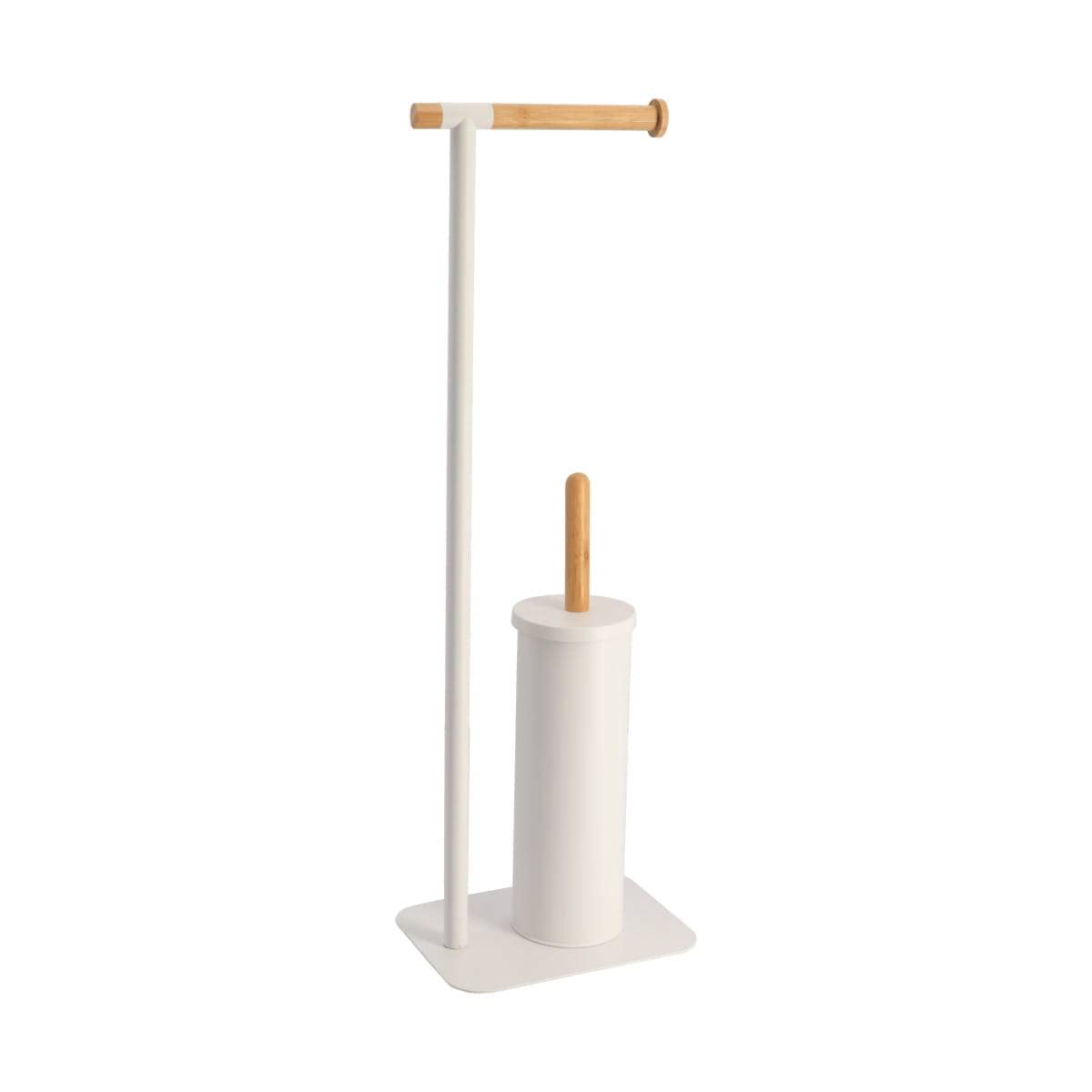 Dérouleur papier toilette et brosse WC blanche TENDANCE pour une salle de bain moderne et épurée