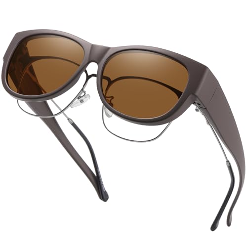 Image of GEGURI Polarized Sunglasses Fit Over Glasses for Men Women, Oversized Square Sun Glasses UV400 Protection Shades