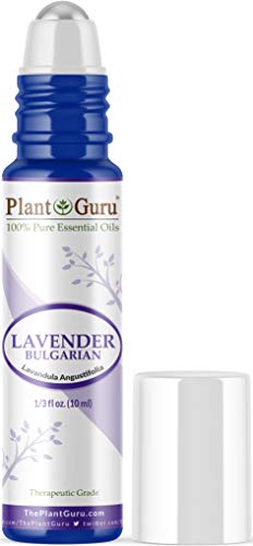 Lavender Essential Oil Roll On 10 ml. 100% Pure Pre-Diluted Therapeutic Grade for Skin, Body and Hair Growth, Great for Aromatherapy Relaxation and Calming, Natural Sleep Aid.