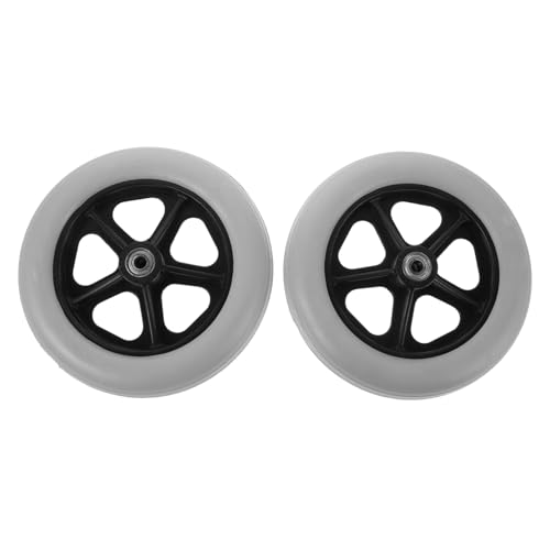 KAILIKETIY 2セット 滑り止め 前輪車椅子 キャスター グレー 車椅子用 前輪 交換品 ユニバーサル 転式 高耐久性 室内外 両用 簡単取付け