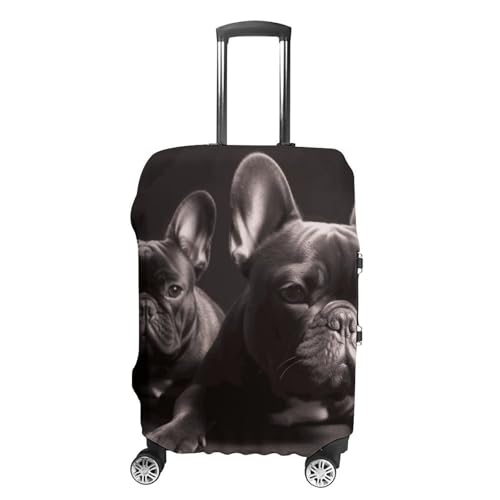 French Bulldog Luggage Cover Elastic Suitcase Protector Case Anti-Scratch Washable Baggage Covers Protector For Traveling, Aircraft Consignment L