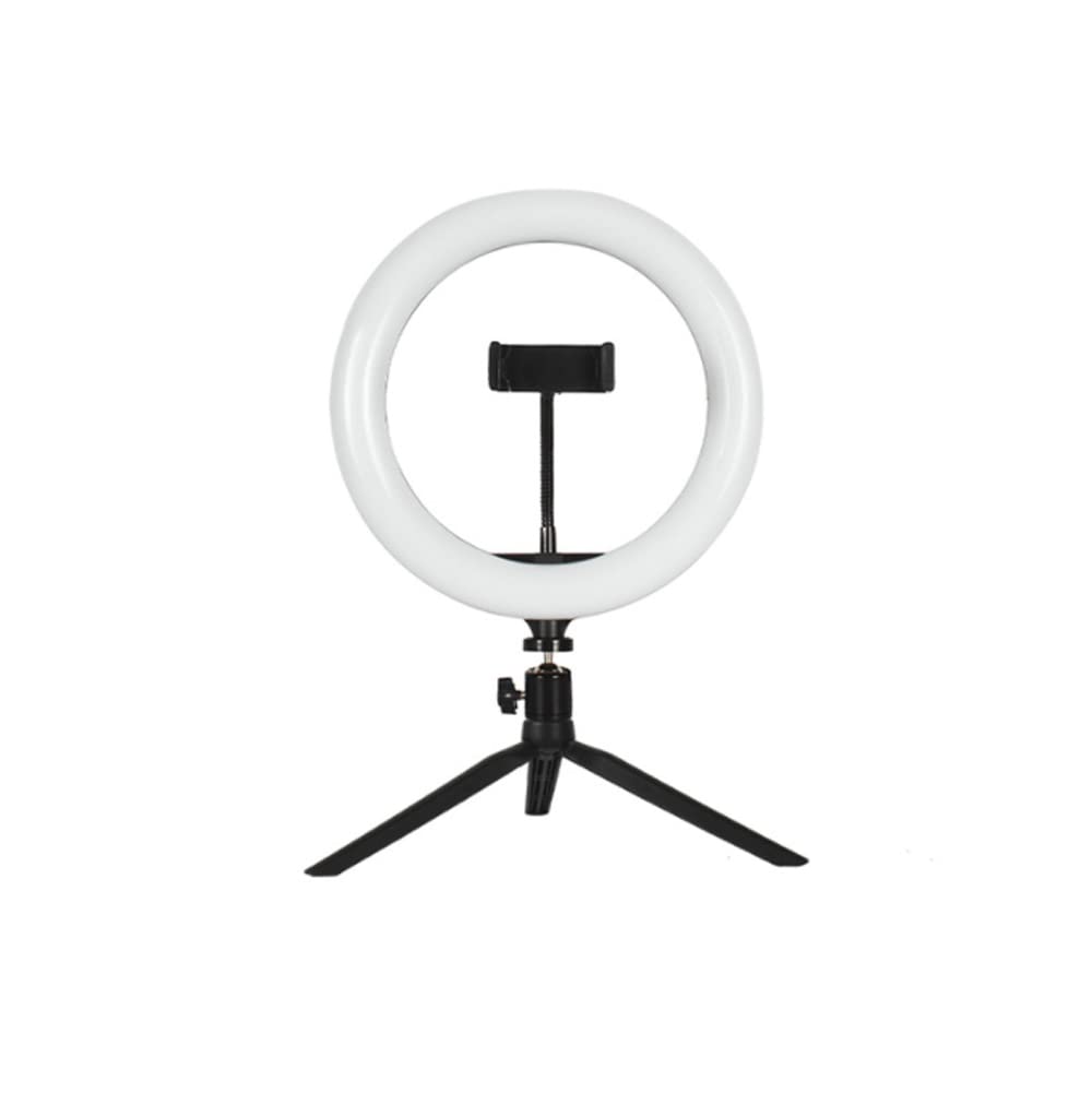 ZONADAH 10in RBG Dimmable Makeup Ring Light, Tripod Stand Phone Holder, Portable Desktop Floor LED Circle Lamp
