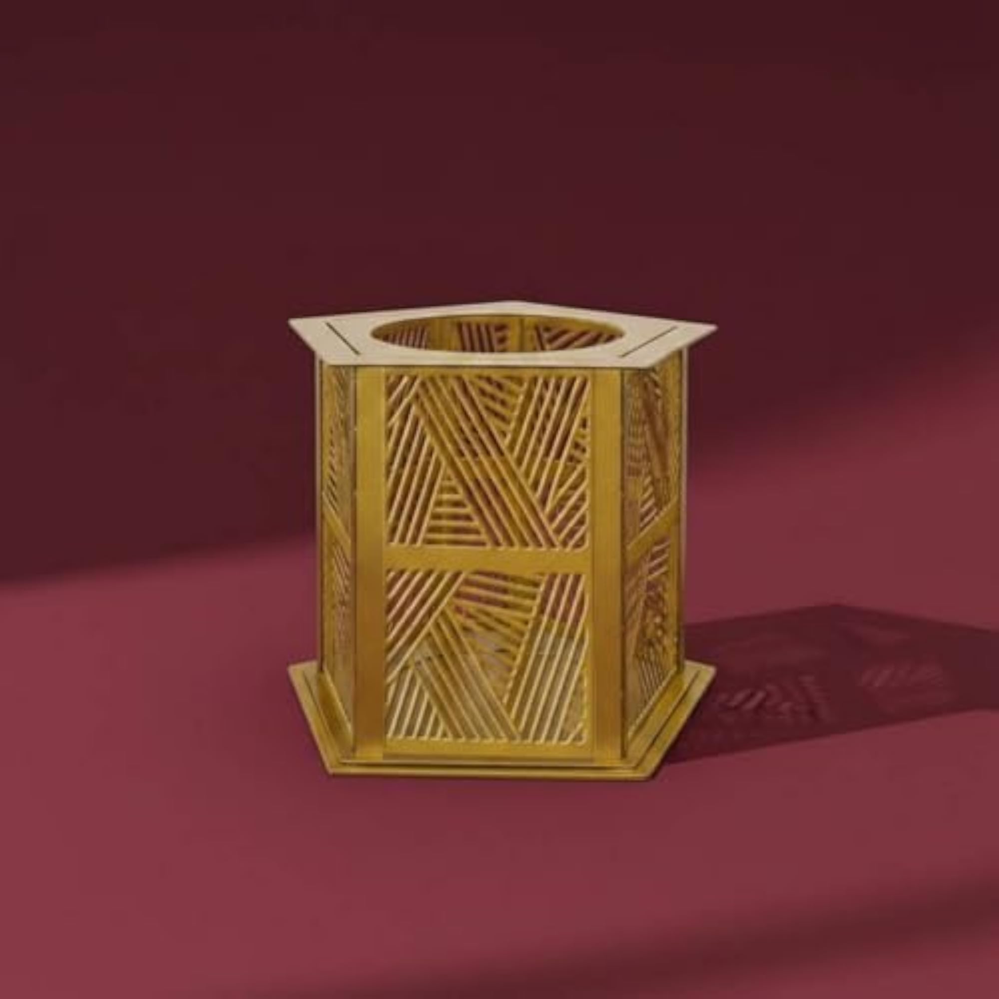 Gold Hollow Candle Holder, Chic Design
