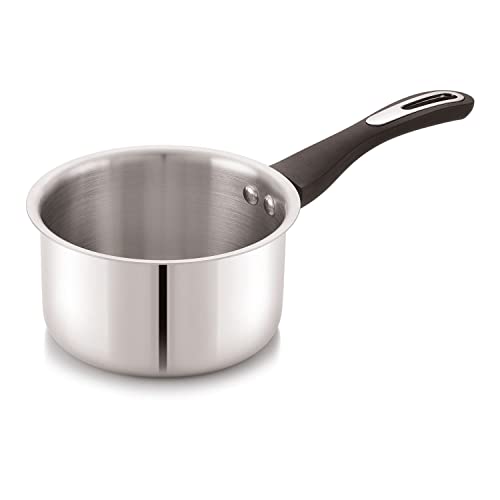 Image of Anjali FPSP16 Stainless Steel Fiesta Pro Sauce Pan Without Lid Chai pan with Induction Base 16 cm 1350 ml