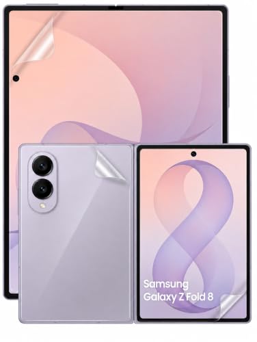 Image of Unbreakable Set Front & Back Membrane Screen Protector Compatible For Samsung Galaxy Z Fold 8, 7.6 Inch | Hydrogel Membrane Ultra Smooth Touch, fingerprint working with installation kit