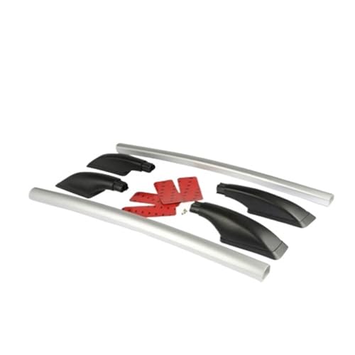 Length 1.3m car STICKERS Roof Rack Boxes Side Rails Bars Luggage Carrier A Set Compatible For Hyundai I30 2009 2010 2011 2012 2013(Silver black)