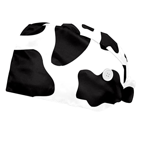 Chapeaux bouffants ajustables et anti-transpiration à imprimé vache