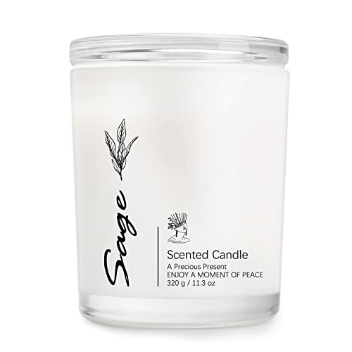 Sage Candles For Home Scented Aromatherapy Candle 11.3 Ounce Gifts For Women Soy Wax Long Lasting Amber Jar Candles For Birthday Mom Christmas Thanksgiving Day Present #TOP7