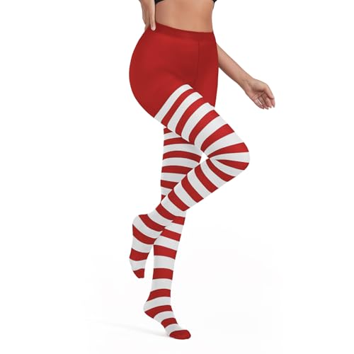 Image of American Trends Striped Tights for Women Witch Tights Halloween Costume Stretchy Pantyhose Stockings