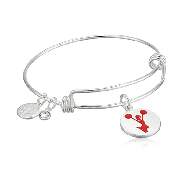 Alex and Ani Halos & Glories, Cheerleading Shiny Silver Bangle Bracelet