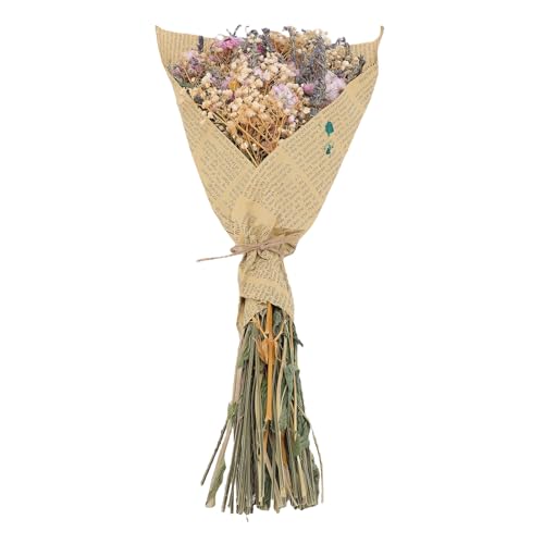 Yechiry Ramo de Lavanda Babysbreath, Arreglo de Flores Secas, Lavanda Preservada y Babysbreath para Decoración del Hogar, Fiesta de Bodas con Tecnología de Secado Al Aire