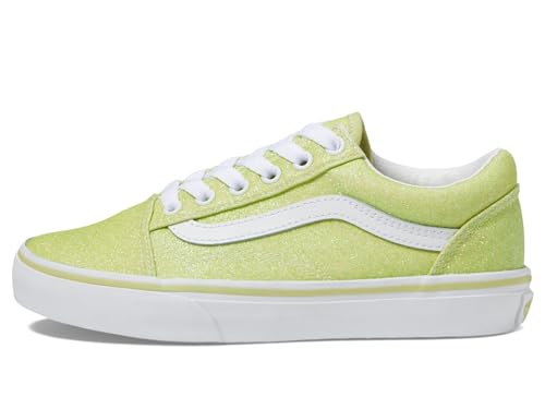 Image of Vans Men's Kid Old Skool (Little Kid), Glitter Lime Sherbet, 1.5 Medium