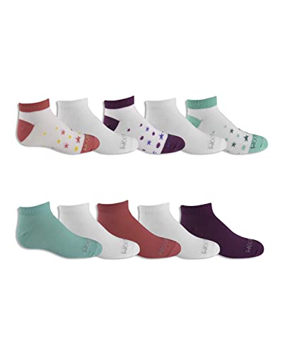 Girls' Everyday Soft Lightweight Low Cut Socks Pair, 10 Pack, Size 10.5-4