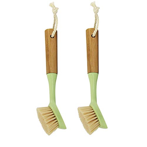Preisvergleich Produktbild Qunlions Life Be Good Küchenbürste mit Bambusgriff, 2 Stück