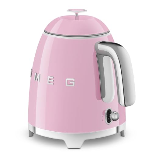 Image of SMEG Mini 50's Retro Style 3 Cup Electric Kettle with Double Wall Anti Slip Base and Water Level Indicator (Pink)