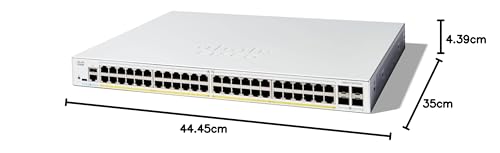 Image of Cisco Catalyst 1300-48P-4X Managed Switch, 48 Port GE, PoE, 4x10GE SFP+, Limited Lifetime Protection (C1300-48P-4X)