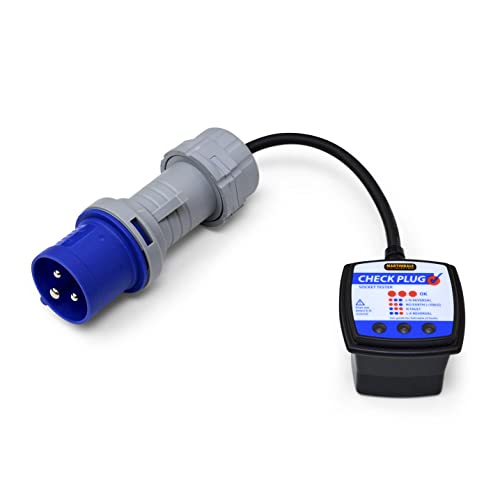 Martindale CP201 230V 32A Industrial Socket Tester, Grey/Black/Blue, 65 x 65 x 47 mm